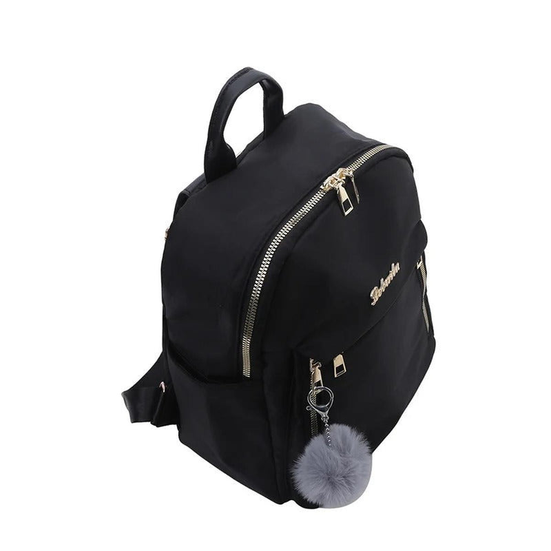 PU Leather Travel Backpack With Adjustable Straps And Zippered Pockets