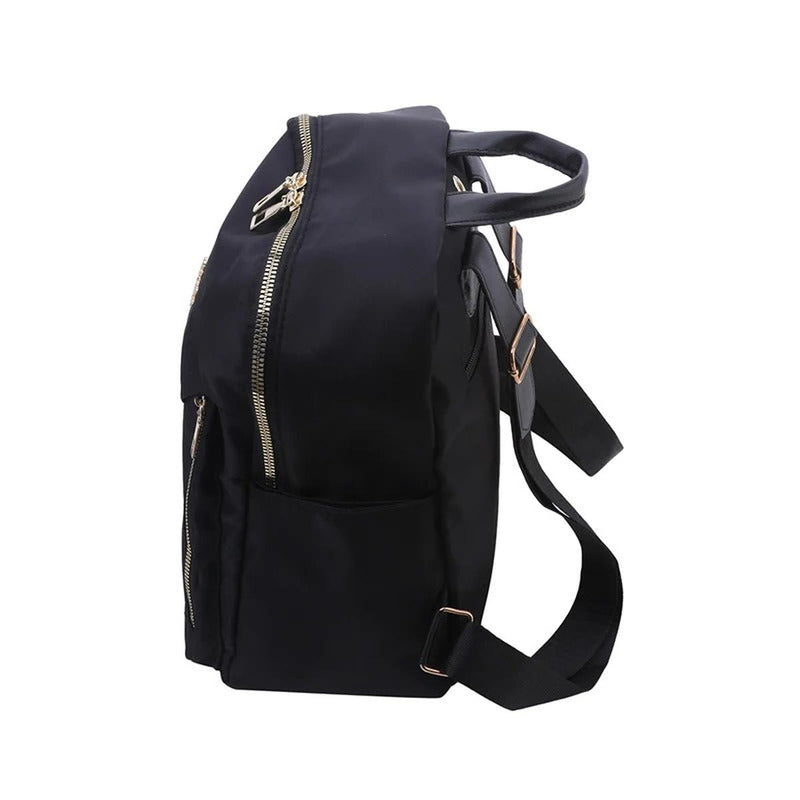 PU Leather Travel Backpack With Adjustable Straps And Zippered Pockets