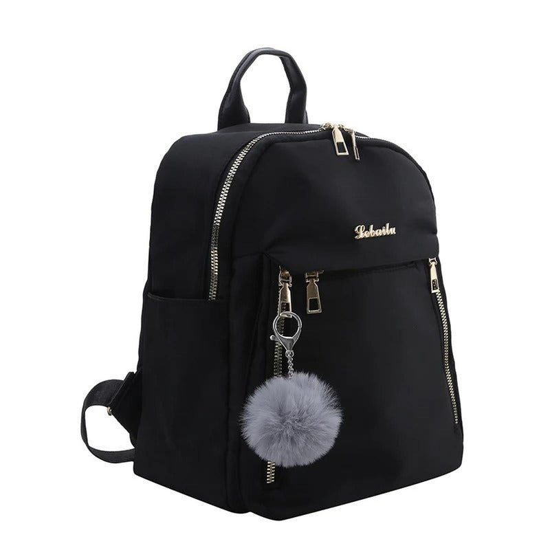 PU Leather Travel Backpack With Adjustable Straps And Zippered Pockets