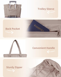 Padded Laptop Tote Bag With Tumbler Holder And Trolley Sleeve