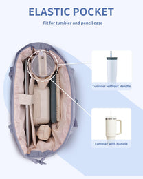Padded Laptop Tote Bag With Tumbler Holder And Trolley Sleeve