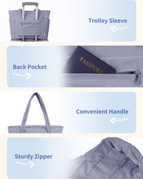Padded Laptop Tote Bag With Tumbler Holder And Trolley Sleeve