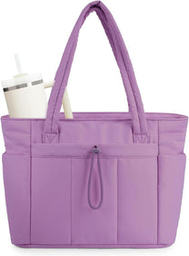 Padded Laptop Tote Bag With Tumbler Holder And Trolley Sleeve