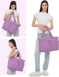 Padded Laptop Tote Bag With Tumbler Holder And Trolley Sleeve