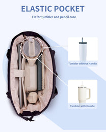 Padded Laptop Tote Bag With Tumbler Holder And Trolley Sleeve
