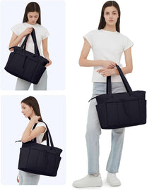 Padded Laptop Tote Bag With Tumbler Holder And Trolley Sleeve