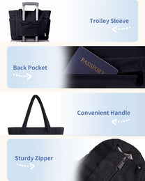 Padded Laptop Tote Bag With Tumbler Holder And Trolley Sleeve