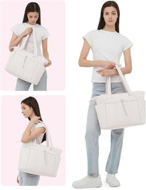 Padded Laptop Tote Bag With Tumbler Holder And Trolley Sleeve
