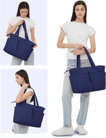 Padded Laptop Tote Bag With Tumbler Holder And Trolley Sleeve
