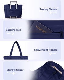 Padded Laptop Tote Bag With Tumbler Holder And Trolley Sleeve