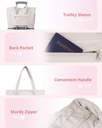 Padded Laptop Tote Bag With Tumbler Holder And Trolley Sleeve