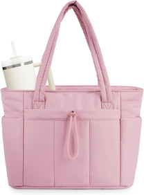 Padded Laptop Tote Bag With Tumbler Holder And Trolley Sleeve