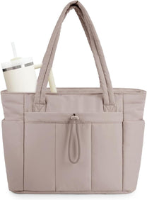 Padded Laptop Tote Bag With Tumbler Holder And Trolley Sleeve