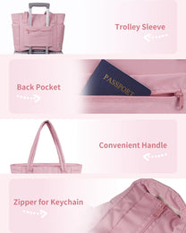 Padded Laptop Tote Bag With Tumbler Holder And Trolley Sleeve