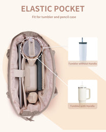 Padded Laptop Tote Bag With Tumbler Holder And Trolley Sleeve