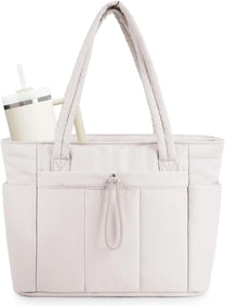 Padded Laptop Tote Bag With Tumbler Holder And Trolley Sleeve