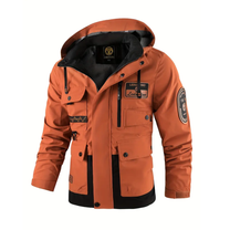 Padded Men&#39;s Outdoor Jacket With Removable Hood