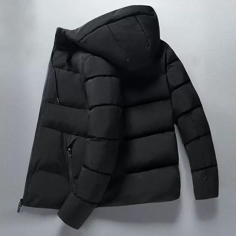 Padded Slim Fit Hooded Jacket for Men