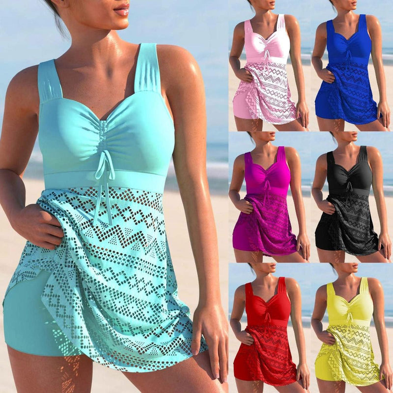 Padded Tankini Set With Shorts For Comfortable Beach Wear