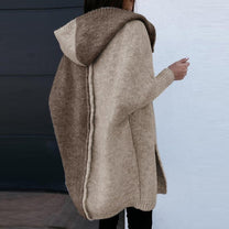 Patchwork Casual Hooded Wool Cardigan Sweater