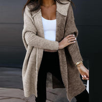 Patchwork Casual Hooded Wool Cardigan Sweater