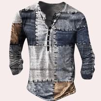 Patchwork Cotton Blend Sweater for Men