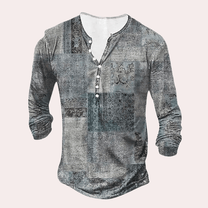 Patchwork Cotton Blend Sweater for Men