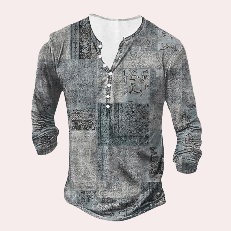 Patchwork Cotton Blend Sweater for Men