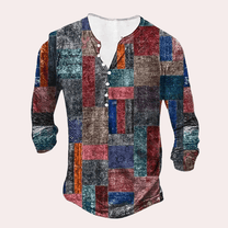 Patchwork Cotton Blend Sweater for Men