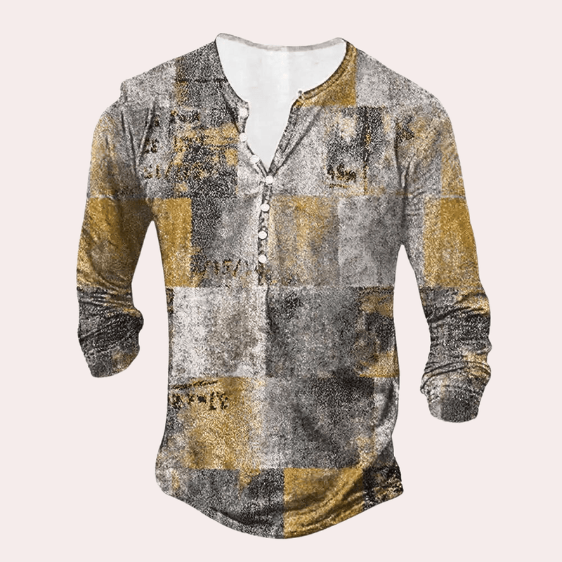 Patchwork Cotton Blend Sweater for Men