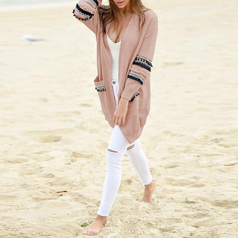 Patterned Knit Cardigan Sweater