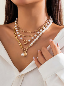 Pearl Decor Layered Necklace