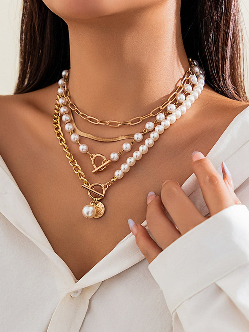 Pearl Decor Layered Necklace