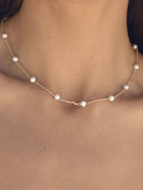 Pearl Gold-Tone Chain Necklace