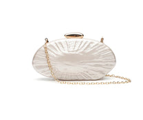 Pearl White Clutch With Gold Chain