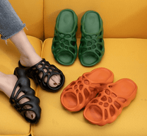 Platform Slippers With Cut-Outs For Summer