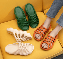 Platform Slippers With Cut-Outs For Summer