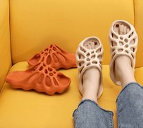 Platform Slippers With Cut-Outs For Summer