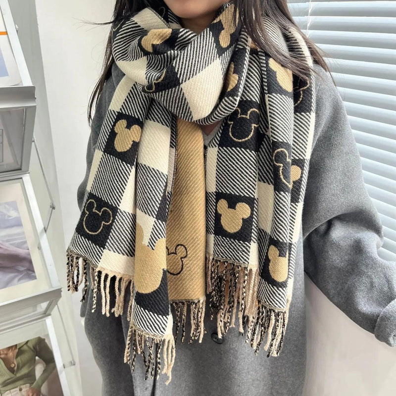 Playful Cartoon Design Winter Scarf For Women