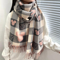Playful Cartoon Design Winter Scarf For Women