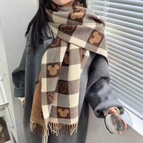 Playful Cartoon Design Winter Scarf For Women