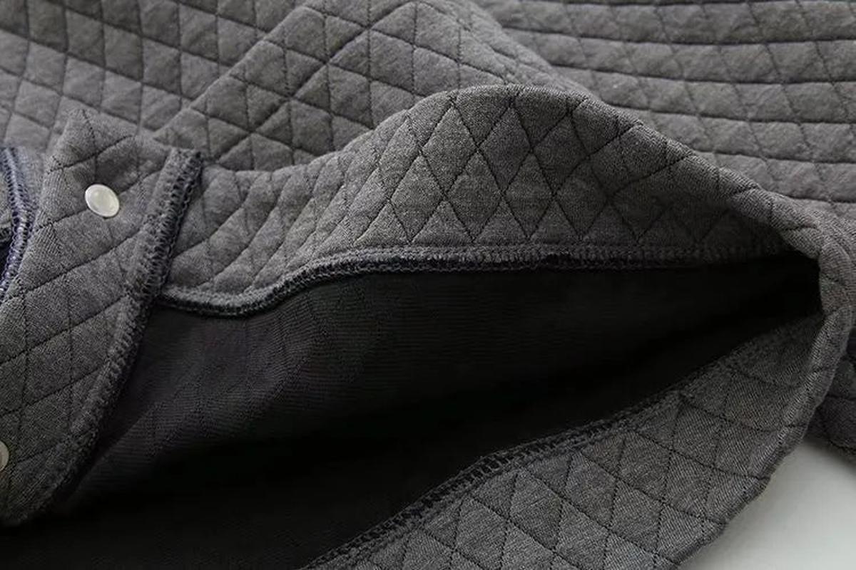 Plus Size Checkered Knit Cardigan Jacket