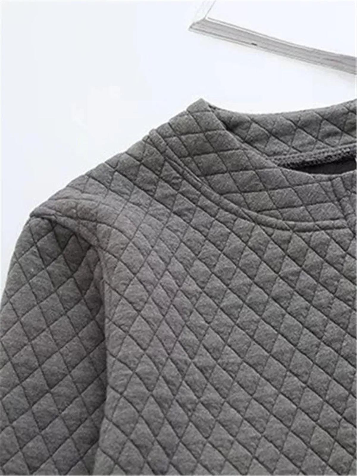 Plus Size Checkered Knit Cardigan Jacket
