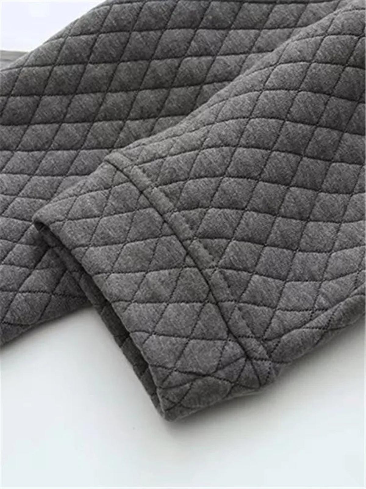 Plus Size Checkered Knit Cardigan Jacket