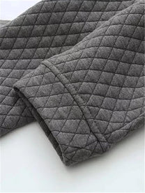 Plus Size Checkered Knit Cardigan Jacket