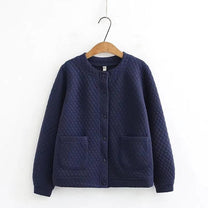Plus Size Checkered Knit Cardigan Jacket