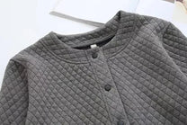 Plus Size Checkered Knit Cardigan Jacket