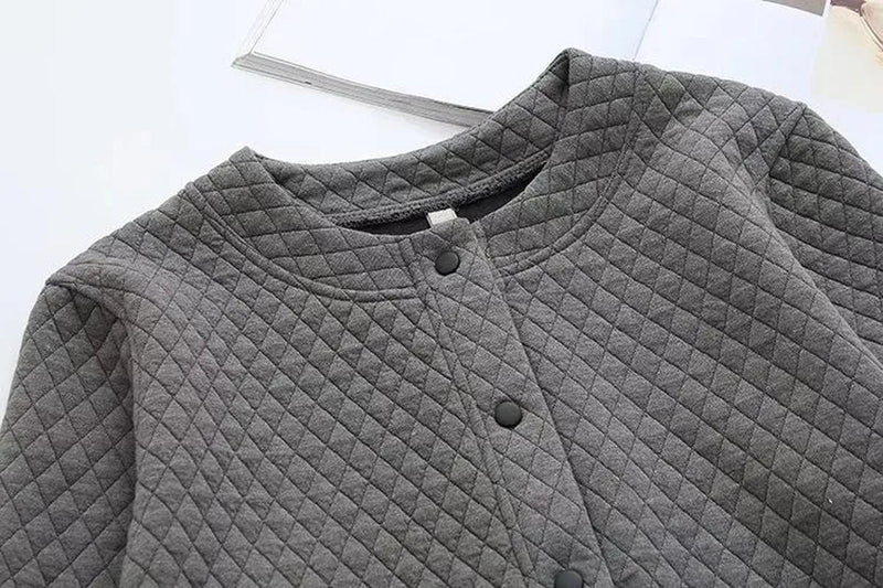 Plus Size Checkered Knit Cardigan Jacket