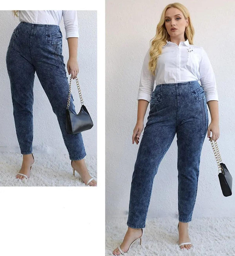 Plus Size Cotton Mom Jeans