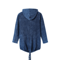 Plus Size Denim Hoodie Pullover For Autumn